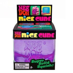 💜NeeDoh Nice Cube Sensory Toy – Purple, Square Stress Toy by Schylling